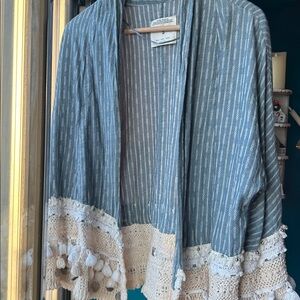 Zara Boho Crochet Tassel Kimono Jacket | Small Coastal Cowgirl Festival